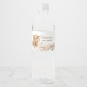 Étiquette Pour Bouteilles D'eau Baby shower Brown Highland Cow (Devant)