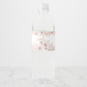 Étiquette Pour Bouteilles D'eau Baby shower Bunny Boho Rose (Dos)
