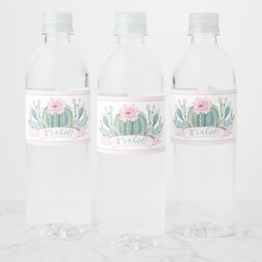 Étiquette Pour Bouteilles D'eau Baby shower Cactus (Bouteilles)