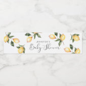Étiquette Pour Bouteilles D'eau Baby shower citron (Étiquettes simples)