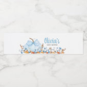 Étiquette Pour Bouteilles D'eau Baby shower Citrouille Blue Bow (Étiquettes simples)