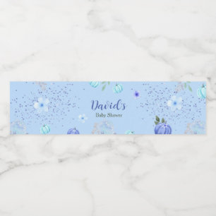 Étiquette Pour Bouteilles D'eau Baby shower Citrouille Blue Little