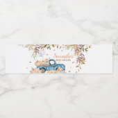 Étiquette Pour Bouteilles D'eau Baby shower Citrouille Blue Truck (Étiquettes simples)