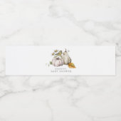 Étiquette Pour Bouteilles D'eau Baby shower Citrouille d'aquarelle (Étiquettes simples)