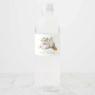 Étiquette Pour Bouteilles D'eau Baby shower Citrouille d'aquarelle