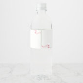 Étiquette Pour Bouteilles D'eau Baby shower Citrouille de Bow rose (Dos)