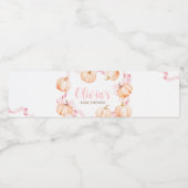 Étiquette Pour Bouteilles D'eau Baby shower Citrouille de Bow rose (Étiquettes simples)