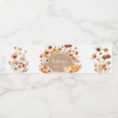 Étiquette Pour Bouteilles D'eau Baby shower Citrouille fleur sauvage (Étiquettes simples)