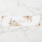 Étiquette Pour Bouteilles D'eau Baby shower Citrouille Neutral Boho (Étiquettes simples)