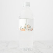 Étiquette Pour Bouteilles D'eau Baby shower Citrouille Orange Bow (Dos)