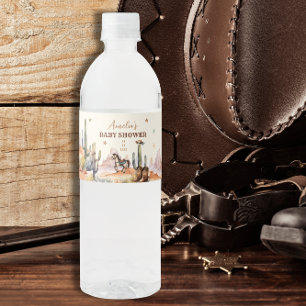 Étiquette Pour Bouteilles D'eau Baby Shower Cow-Boy Western Rustique