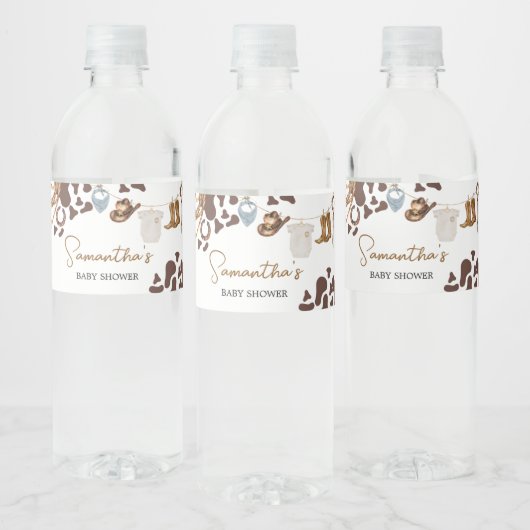 Étiquette Pour Bouteilles D'eau Baby shower Cowboy (Bouteilles)