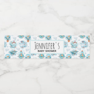 Étiquette Pour Bouteilles D'eau Baby shower d'aquarelle de la mer de Blancs