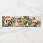 Étiquette Pour Bouteilles D'eau baby shower d'aquarelle verte brune (Étiquettes simples)