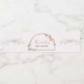 Étiquette Pour Bouteilles D'eau Baby shower d'arc floral rose (Étiquettes simples)