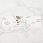 Étiquette Pour Bouteilles D'eau Baby shower d'attente de l'ours vert (Étiquettes simples)