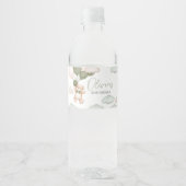 Étiquette Pour Bouteilles D'eau Baby shower d'attente de l'ours vert (Devant)