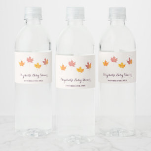 Étiquette Pour Bouteilles D'eau Baby shower d'automne Maple Feuille