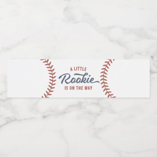 Étiquette Pour Bouteilles D'eau Baby shower de base-ball Little Rookie (Étiquettes simples)