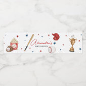 Étiquette Pour Bouteilles D'eau Baby shower de baseball (Étiquettes simples)