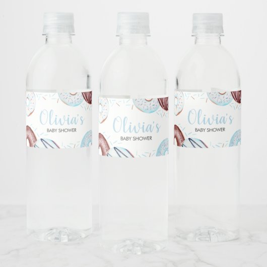 Étiquette Pour Bouteilles D'eau Baby shower de beigne à saupoudrer (Bouteilles)