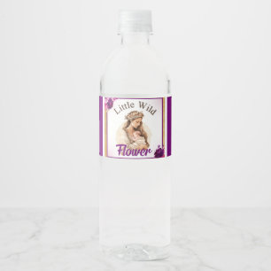 Étiquette Pour Bouteilles D'eau Baby shower de Boho pourpre