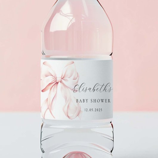 Étiquette Pour Bouteilles D'eau Baby shower de boule rose