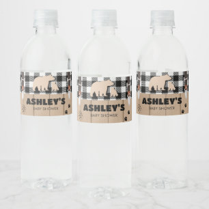 Étiquette Pour Bouteilles D'eau Baby shower de bûcheron rustique