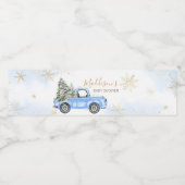 Étiquette Pour Bouteilles D'eau Baby shower de camion bleu d'hiver (Étiquettes simples)