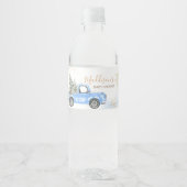 Étiquette Pour Bouteilles D'eau Baby shower de camion bleu d'hiver (Devant)