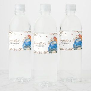 Étiquette Pour Bouteilles D'eau Baby shower de camion Citrouille Blue Fall