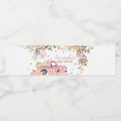 Étiquette Pour Bouteilles D'eau Baby shower de camion rose citrouille (Étiquettes simples)