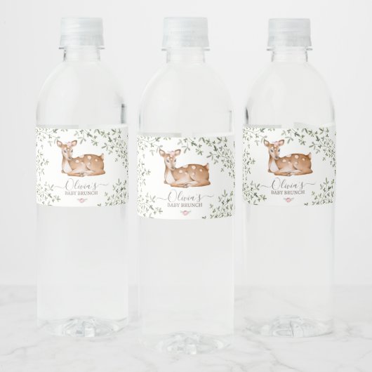 Étiquette Pour Bouteilles D'eau Baby shower de cerfs de bois (Bouteilles)