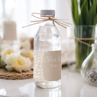 Étiquette Pour Bouteilles D'eau baby shower de cielto lindo floral mignon