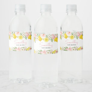 Étiquette Pour Bouteilles D'eau Baby shower de citron rose