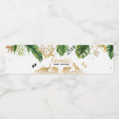 Étiquette Pour Bouteilles D'eau Baby shower de dinosaure d'or (Étiquettes simples)