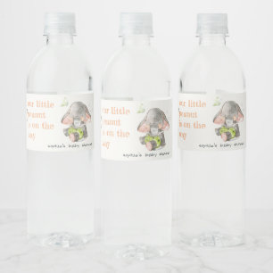 Étiquette Pour Bouteilles D'eau Baby shower de feuillage d'éléphant de petite arac