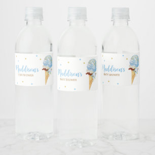 Étiquette Pour Bouteilles D'eau Baby shower de glace bleu