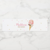 Étiquette Pour Bouteilles D'eau Baby shower de glace rose (Étiquettes simples)