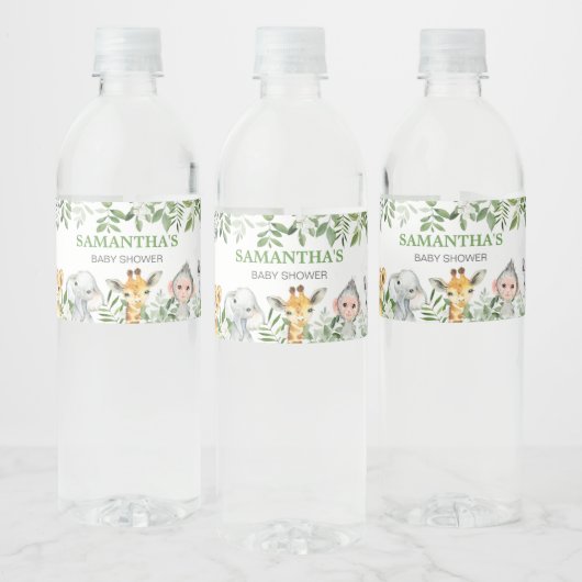 Étiquette Pour Bouteilles D'eau Baby shower de la jungle (Bouteilles)