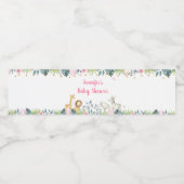 Étiquette Pour Bouteilles D'eau Baby shower de la jungle de Safari rose (Étiquettes simples)