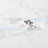 Étiquette Pour Bouteilles D'eau Baby shower de la vache bleue (Étiquettes simples)