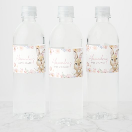 Étiquette Pour Bouteilles D'eau Baby shower de lapin (Bouteilles)
