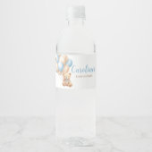 Étiquette Pour Bouteilles D'eau Baby shower de l'ours bleu Boho (Devant)