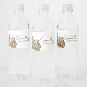 Étiquette Pour Bouteilles D'eau Baby shower de l'ours en peluche d'hiver