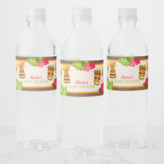 Étiquette Pour Bouteilles D'eau Baby shower de Luau (Bouteilles)