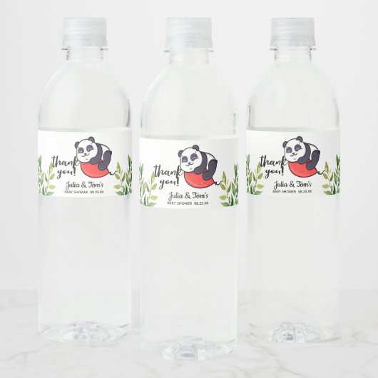 Étiquette Pour Bouteilles D'eau Baby shower de Merci de Panda (Bouteilles)