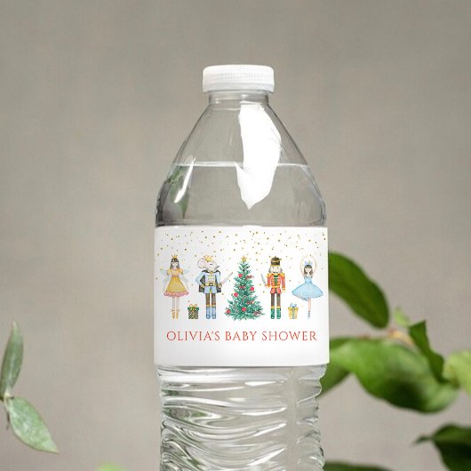 Étiquette Pour Bouteilles D'eau Baby shower de Noël Nutcracker