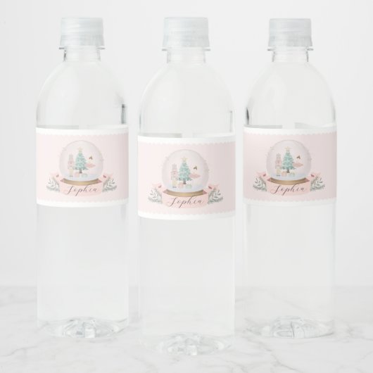 Étiquette Pour Bouteilles D'eau Baby shower de Noël Pink Nutcracker (Bouteilles)