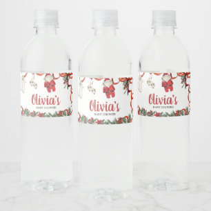 Étiquette Pour Bouteilles D'eau Baby shower de Noël Red Père Noël